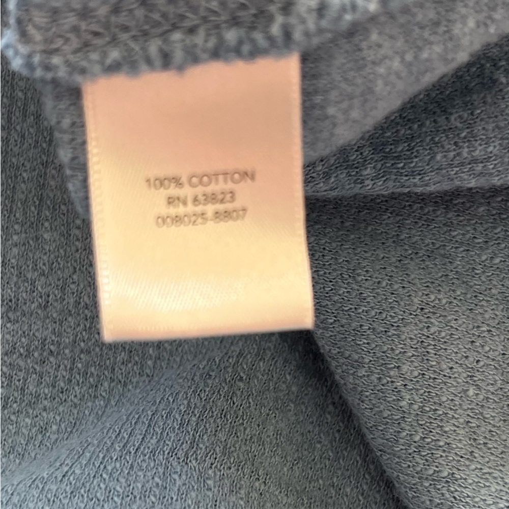 Christopher & banks textured blue half sleeve pull over cowl neck top - Picture 6 of 9